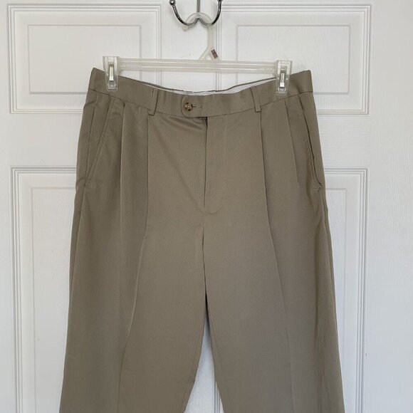 PGA Champion Tour Khaki Pants Men’s 34” x 30” Pleated Front Cuffed Hem - Picture 2 of 9